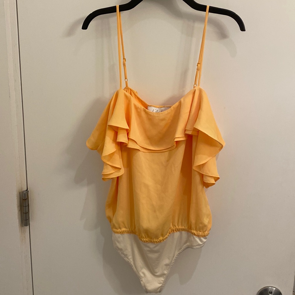 L’academie Bodysuit Cami Size Small Orange/Yellow